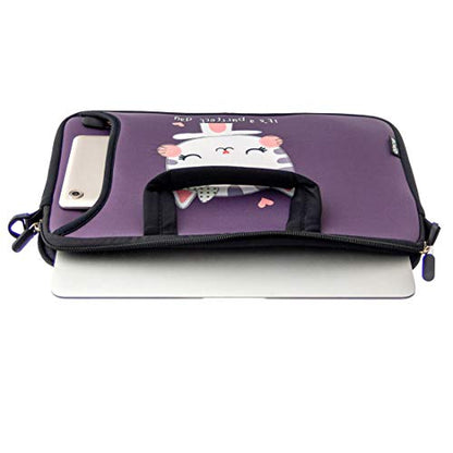 10 inch Messenger Bag Carrying Case Sleeve with Handle Accessory Pocket Fits 7 to 10-Inch Laptops/Notebook/ebooks/Kids Tablet/Pad (7-10.2 inch, Cute Cat) - color: Cute Cat, size: 7-10.2 inch