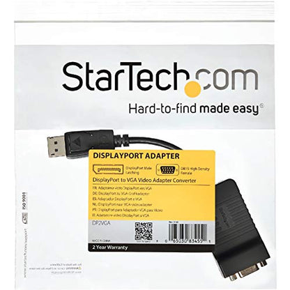 StarTech Active DisplayPort to VGA Adapter, 1080p, DP 1.2, Dongle (DP2VGA) | DP 1.2 to VGA, DP++ Source, EDID & DDC Pass-Through, VGA Screw Locking, Latching, No Drivers, Digital to Analog, 1920 x 1200 - size: 3 inches