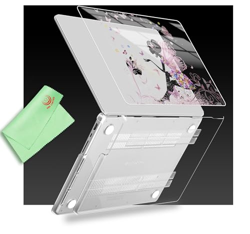 UESWILL for MacBook Pro 14 inch Case M5 M4 M3 M2 M1 A3427 A3426 A3434 A3401 A3185 A3112 A2992 A2918 A2779 A2442 (2021-2026), Glossy Pattern Hard Shell Cover + Microfiber Cloth, Fairy - color: Pattern: Fairy, size: MacBook Pro 14" (M1 M2 M3 M4 M5)