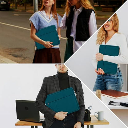 Laptop Sleeve Case 14 inch, Traveling Laptop Cover with Zippered Pocket, Shockproof Protective Carrying Briefcase Computer Bag for 14" MacBook Air/Pro, HP, Dell, Lenovo, Acer, Cyan - color: Cyan, size: 14 inch