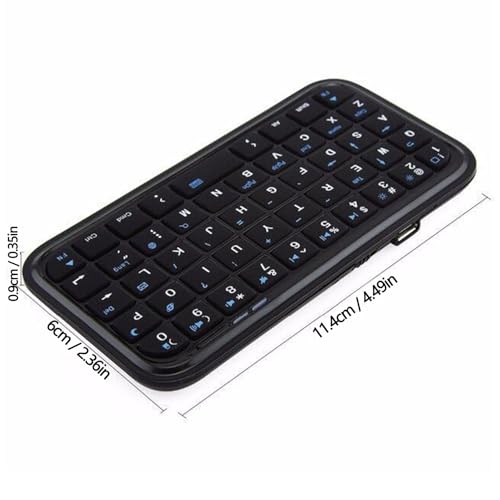 Fabater Bluetooth Keyboard, Wireless and Wired Dual Mode Portable Slim Design Travel Keyboard with Silent Keys and 300mAh Rechargeable Small for Laptop Tablet Phone (Backlit Black)