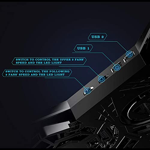 Laptop Cooler Laptop Cooling Pad Notebook Gaming Cooler Stand with Four Fan and 2 Port for 14-17inch Laptop(D) - color: D