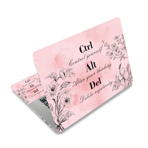 15 15.4 15.6 13 13.3 14 12 12.1 in Skin Laptop Sticker Decal, Netbook Skins for Notebook, Universal Vinyl Laptop Decor Cover, Art Protector I Pink Inspirational with Positive Quotes Ctrl Alt Del - color: Pink Ctrl Alt Del