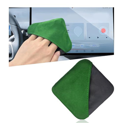 Ohleats Car Screen Cleaner, Microfiber Auto Screen Cleaning Pad, Foldable Touch Screen Cleaner Cloth for Vehicle Dashboard LCD Display, Car Cleaning Kits (Green&Gray) - color: Green&gray,1pcs