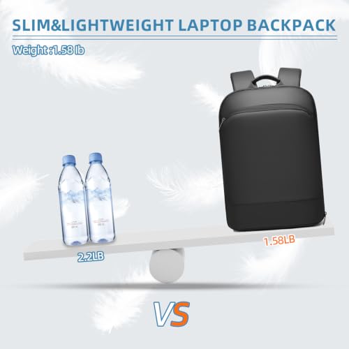 Expandable Laptop Backpack Unisex - 15.6 Inch Slim, Lightweight Waterproof,for Travel Work College (Large) - size: Large