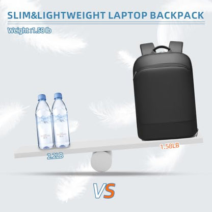 Expandable Laptop Backpack Unisex - 15.6 Inch Slim, Lightweight Waterproof,for Travel Work College (Large) - size: Large