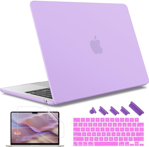 May Chen Case for MacBook Air 13/13.6-inch (M5/M4/M3/M2, 2022-2026 Models A3449 A3240 A3113 A2681), Lightweight | Closes Seamlessly | Ideal for Work Hard Shell Case, Matte Purple - color: Matte Purple