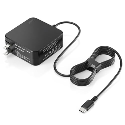 USB-C 65W Wall Charger Power Adapter for Lenovo Laptop ThinkPad T14 T15 X1 X13 E15 T480s T490 Yoga 7i 9i Thinkbook 13s 14 15 16 Plus Chromebook C330 S330- PD 3.0,Slim,Light and Portable-Black