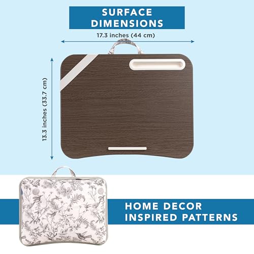 LAPGEAR Designer Lap Desk – Hummingbird Toile, 2-Pack with Storage Basket - color: Hummingbird Toile, size: 2-Pack Lap Desks + Basket
