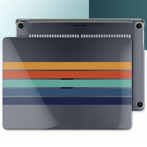 Batianda Case for Microsoft Surface Laptop 15 inch, Retro Stripes | Fits Surface Laptop for Business 8th Edition 2026 & Surface Laptop 7 2024, 4-in-1 Accessories Bundle, Slim Durable Hard Shell - color: Black Stripes