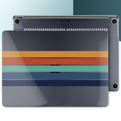 Batianda Case for Microsoft Surface Laptop 15 inch, Retro Stripes | Fits Surface Laptop for Business 8th Edition 2026 & Surface Laptop 7 2024, 4-in-1 Accessories Bundle, Slim Durable Hard Shell - color: Black Stripes