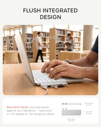 Satechi USB-C Snap Hub for MacBook Neo, 6-in-2 Flush Dual-Connector Hub with 4K/60Hz HDMI, 45W Pass-Through Charging, SD & microSD Card Readers, USB-A & USB-C 5Gbps Data, Silver - color: Silver