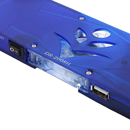 Generic Laptop Cooling Pad Fan with USB Hub Portable Blue Cooler for Various Laptop Sizes Compact Design