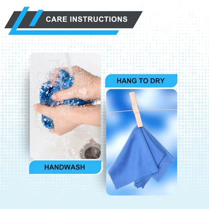 Eco-Fused Microfiber Cleaning Cloth - 7x6'' Microfiber Cloth - Pack of 6 Blue Lens Cleaning Wipes - Cleaning Cloth for Glasses, Eyeglasses, Camera Lens & Phones - color: blue