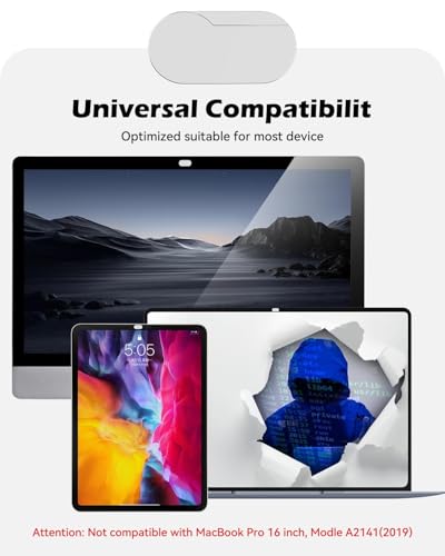 CloudValley [2-Pack Upgrade Rotating] Laptop Camera Cover Slide, 0.015 Inch Ultra-Thin Metal Web Camera Cover for Laptop Computer, MacBook Pro/Air, iMac, PC, Protect Your Privacy (Silver) - color: Silver