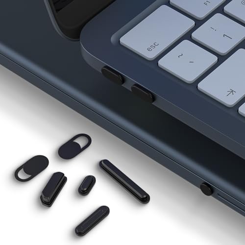 9 in 1 Anti Dust Plug Covers Set with Webcam Cover Compatible with 2026 Apple MacBook Neo 13 inch Laptop with A18 Pro Chip A3404,Silicone Anti Dirt Protective Cups Accessory for USB-C/Headphone
