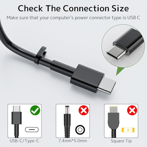 65W USB Type C Charger Compatible with Dell Laptop Latitude Chromebook XPS | Fit for Dell Latitude 3000 5000 5420 5440 5450 7000 7420 XPS 13 Inspiron 14 16 Chromebook 3100 45W AC Adapter Fast Charging