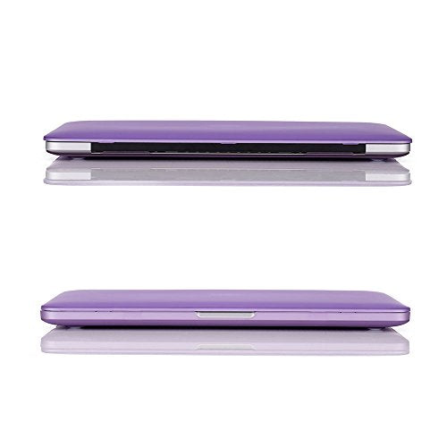 RUBAN Case For MacBook Retina Pro 15 inch A1398 (2015-2012) , Plastic Smooth Matte Hard Case Shell with TPU Keyboard Cover, Purple - color: Purple