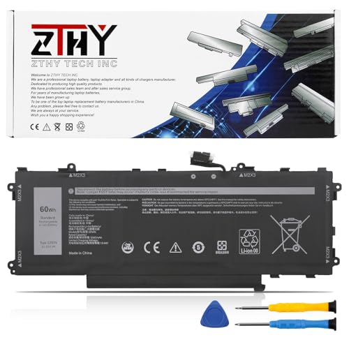 GT6TK Laptop Battery Replacement for Dell Latitude 9440 2-in-1 9450 2-in-1 | K2CPY 0K2CPY MWK05 0MWK05 11.55V 5065mAh 60Wh 3-Cell - size: 10.35*4.17*0.2 inch GT6TK