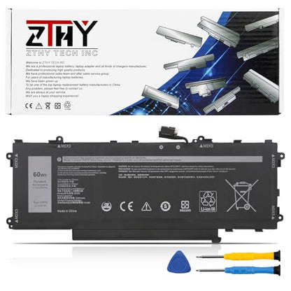 GT6TK Laptop Battery Replacement for Dell Latitude 9440 2-in-1 9450 2-in-1 | K2CPY 0K2CPY MWK05 0MWK05 11.55V 5065mAh 60Wh 3-Cell - size: 10.35*4.17*0.2 inch GT6TK