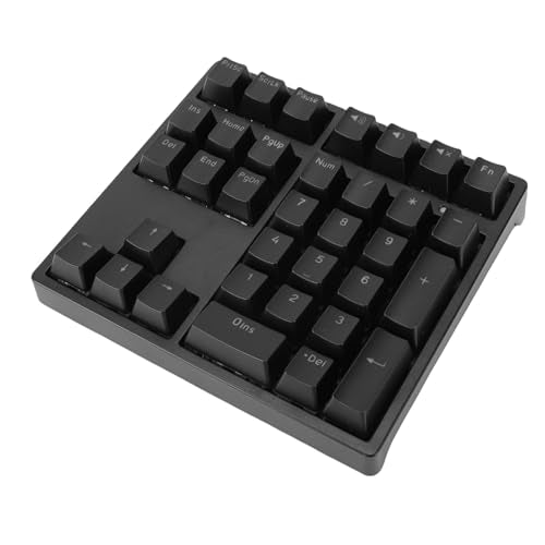 34 Keys Wired Mechanical Number Pad, USB C External Numeric Keypad with RGB Backlit Supports Directional & Shortcut Keys & Numbers for Laptop Desktop PC (Black) - color: Black