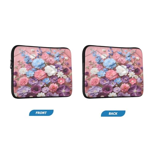 Flower Bouquet 15-16 Inch Quilted Laptop Sleeve Case Soft Notebook Protector Bag Computer Carrying Case - color: Flower Bouquet, size: Large