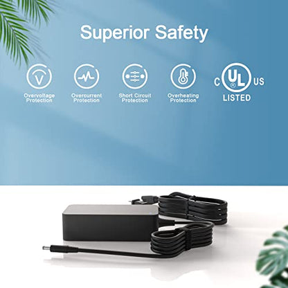 65W AC Adapter Replacement for Dell Docking Station D1000 D3100, Thunderbolt Dock TB15 K16A K16A001 Ultra HD 4K Triple Display Wireless Power Adapter Supply Cord