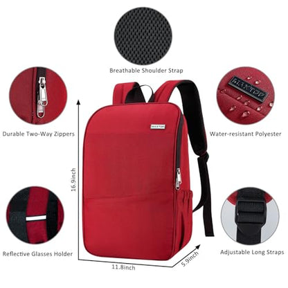 MAXTOP Deep Storage Laptop Backpack Business Anti-theft Backpacks[Water Resistant] College Computer Bookbag Fits 16 Inch Laptop - color: Red, size: 15.6 inch, style: Daypack Backpacks