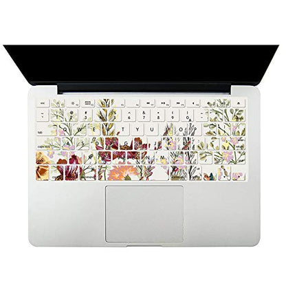 Bandless Case Compatible with MacBook Air 13 Retina 2018 2019 2020 Model A1932 A2179 A2337 M1, Plastic Hard Shell Protective Cover & Keyboard Skin for inch Touch ID - Flower - color: Flower, size: A2337/A2179/A1932 (Air 13 Touch ID 2018-2020)