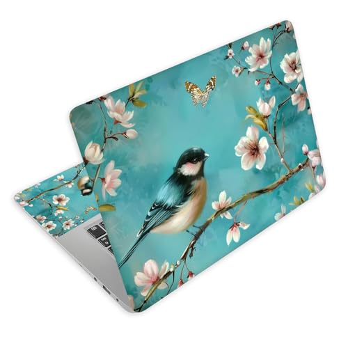 Universal Laptop Skin Decal, 3-Piece Vinyl Protector for 12 13 14 15.6" Notebook, Waterproof Anti-Scratch, Easy Trim & Bubble-Free Finish, Bird Sit on Cherry Blossoms - color: Bird Sit on Cherry Blossoms