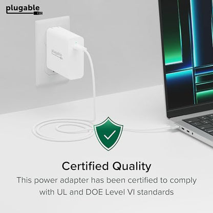 Plugable 140W USB C Charger, GaN Wall Charger for Laptop, PD 3.1 (EPR) Power Adapter, Compatible with MacBook Pro, MacBook Air iPad Pro, Surface and USB-C Devices