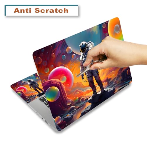 Laptop Decal Sticker Skin Cover, 12" 13.1" 13.3" 14" 15" 15.4" 15.6" Laptop Netbook Vinyl Art Skin Sticker Cover Notebook PC Protector (2 Wrist Pad Included), Removable Reusable, Great Astronaut - color: Great Astronaut
