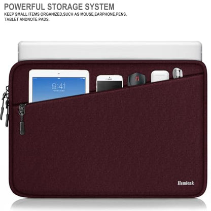 Laptop Case 14 inch, Traveling Water Resistant Laptop Sleeve with Pocket, Shockproof Protective Carrying Notebook Cover Compatible for 14 Inch MacBook Air/Pro, HP, Lenovo, Dell, ASUS, Wine Red - color: Wine Red, size: 14 Inch