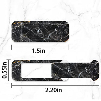Webcam Cover, 3 Pieces, Laptop Camera Cover, Privacy Shielding Capacity is Twice as Big as The Traditional, Suitable for Computer Mobile Phones, laptops, Tablets and so on (Black Marble) - color: Black marble