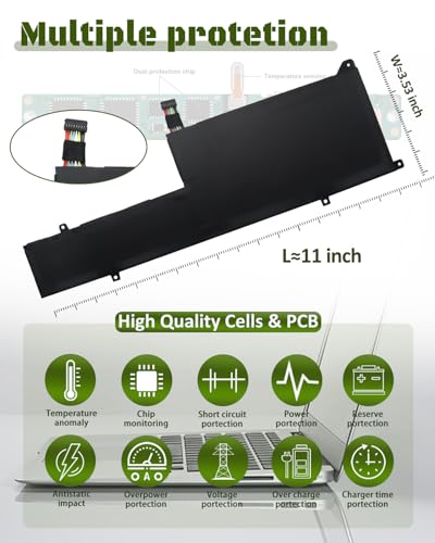 52.5Wh L21M3PE0 L21C3PE0 L21B3PE0 Replacement for Lenovo Flex 7-14IRU8 5-14ALC7 Ideapad Flex 5-14IAU7 5-14ALC7 5-14ABR8 5-14IRU8 5-16IAU7 5-16ALC7 5-16ABR8 5-16IRU8 7-14IAU7 Parts L21M3PE2 L21M3PE1 - size: 11.45*3.81*0.19 IN L21M3PE0
