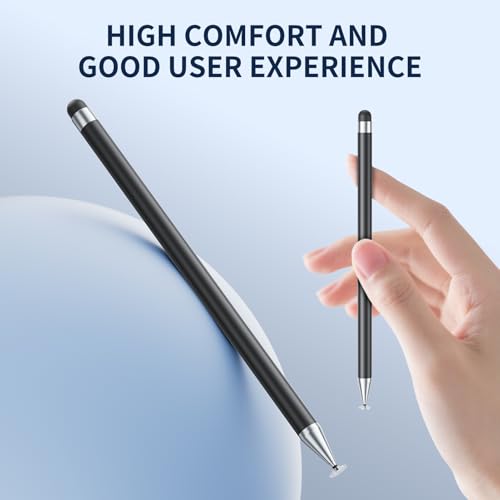 Stylus Pen for Touchscreen, 6 PCS Stylus 2-in-1 High Precision and Sensitivity, Suitable for iPad/iPhone/Samsung/Android Smartphone and Tablets, Compatible with Capacitive Touch Screen (Purple) - color: Purple