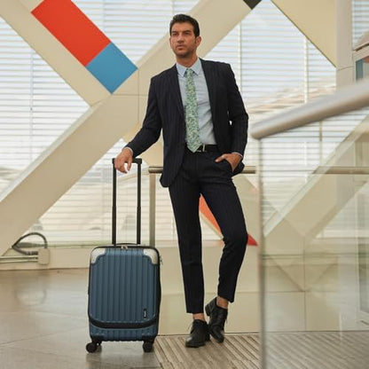 LEVEL8 Grace Carry on Luggage 22x14x9 Airline Approved, 20 Inch Hard Shell Suitcases with Spinner Wheels, Abs+Pc Hard Case Luggages with Tsa Lock for Airplane, Blue - color: Blue, size: 20 Inch