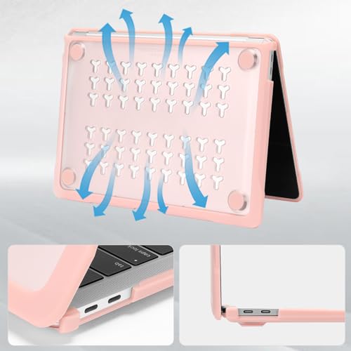 MOSISO Compatible with MacBook Air 13 inch Case M1 2018-2021, Pink | Reduces-Fingerprints with Soft TPU Bumper Shell&Keyboard Cover for MacBook Air 13.3 M1, 2021 2020 2019 2018 A2337 A2179 A1932 - color: Pink