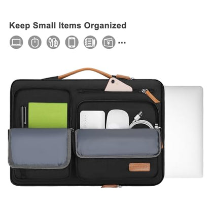MOSISO 360 Protective Laptop Case 13.3 inch, 13-13.3 inch Laptop Sleeve | Compatible with MacBook Air/Pro 13 / Pro 14,HP Dell Acer ASUS, Side Open Carrying Case with 4 Zipper Pockets, Black - color: Black, size: 13.3 inch