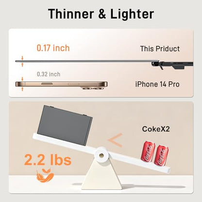 14.1'' Triple Laptop Screen Extender, 2.2lbs Ultra-Light Portable Monitor | 1080P FHD IPS, Fits 13-17.3" Laptops, USB-C Plug & Play No Driver, Extended for Windows/Mac/Chrome, Aluminum Alloy Body - color: 14" Dark Grey