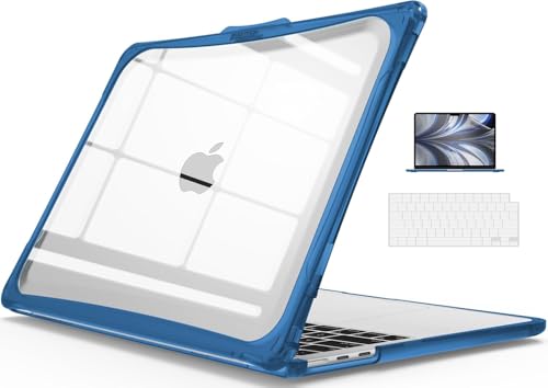 IBENZER Hexpact Protective MacBook Air 13 inch Case M5 2026 M4 2025 M3 M2 2024-2022 A3449 A3240 A3113 A2681, Heavy Duty Case & KeyboardCover & ScreenFilm, Navy Blue, HPE-KK-NVBL+2B - color: Navy Blue