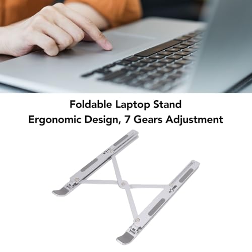 CCYLEZ Foldable Laptop Stand, Portable Aluminum Alloy Ergonomic Height Computer Holder for Home Office Travel