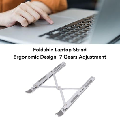 CCYLEZ Foldable Laptop Stand, Portable Aluminum Alloy Ergonomic Height Computer Holder for Home Office Travel