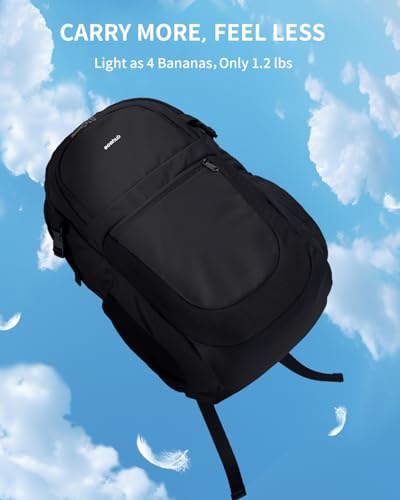 ECOHUB Travel Backpack for Men Women, 17.3 inch Suspended Laptop Backpack, Fashion Water-Resistant 28L Personal Item Bag with 12 Pockets for Causal, Work, Black - color: Black