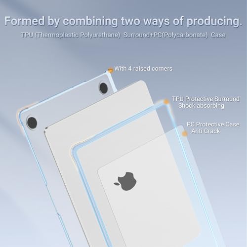 MOSISO Compatible with MacBook Air 13 inch Case M5 2026 M4 M3 M2 2025-2022 | A3449 A3240 A3113 A2681,Seamlessly Closes Reinforced Crack-Resistant Hard Shell for MacBook Air 13.6 inch Case, Sky Blue - color: Sky Blue