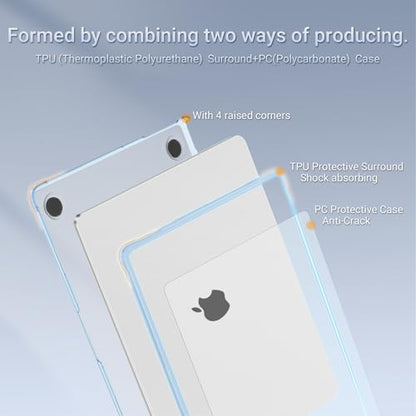 MOSISO Compatible with MacBook Air 13 inch Case M5 2026 M4 M3 M2 2025-2022 | A3449 A3240 A3113 A2681,Seamlessly Closes Reinforced Crack-Resistant Hard Shell for MacBook Air 13.6 inch Case, Sky Blue - color: Sky Blue
