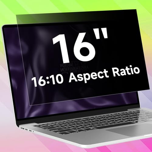 16 Inch 16:10 Laptop Privacy Screen Filter, Anti Blue Light Glare & Anti Scratch Computer Privacy Shield for 16" with 1920x1200 Aspect Ratio Laptop - size: 16 inch with 16:10 aspect ratio laptops