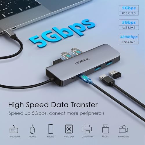 USB C Hub 10-in-1 with 4K HDMI Adapter, SD/TF Card Reader, 100W PD Charging, 2 USB 3.0 Ports, and 3 USB 2.0 Ports for MacBook Pro/Air, Dell XPS, Lenovo ThinkPad, etc. - style: 10-in-1-HDMI