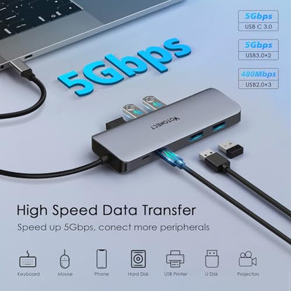 USB C Hub 10-in-1 with 4K HDMI Adapter, SD/TF Card Reader, 100W PD Charging, 2 USB 3.0 Ports, and 3 USB 2.0 Ports for MacBook Pro/Air, Dell XPS, Lenovo ThinkPad, etc. - style: 10-in-1-HDMI