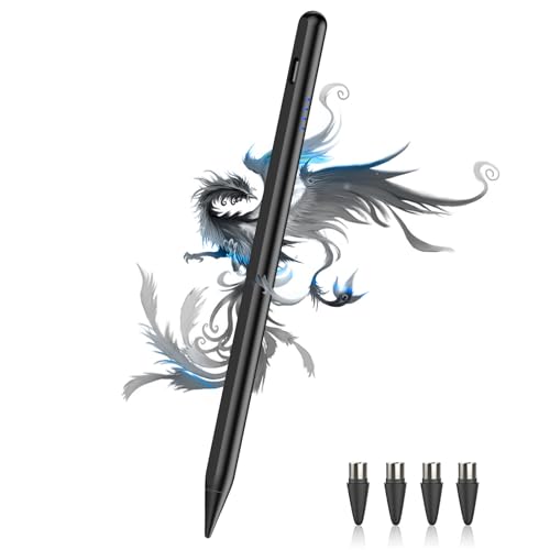 Stylus Pen for Android, A11+/A9+ Pencil Power-Display Android Tablet Pen 4 POM Tip Rechargeable Stylus Pen for iPhone 6-17, Samsung Galaxy Tab A11/A9, Switch, Other Smartphone and Tablet Devices-Black - color: Black